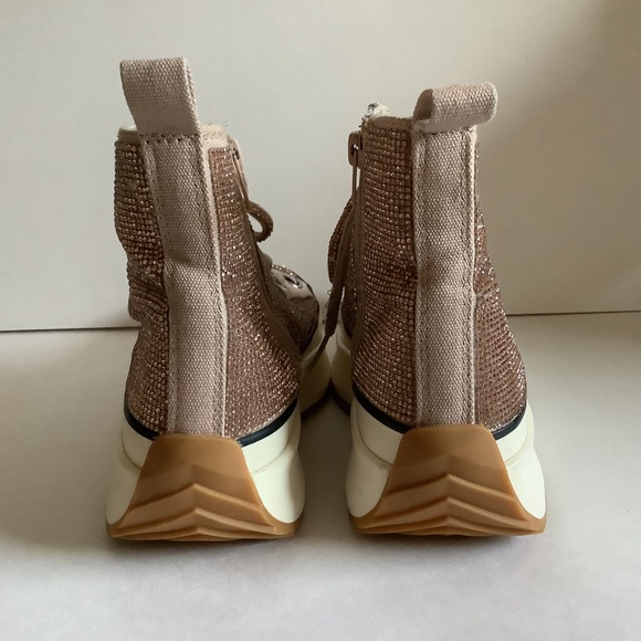 STEVE MADDEN Women’s Shaft Rhinestone Embellished High Top Platform Sneakers 7.5 - Picture 4 of 9